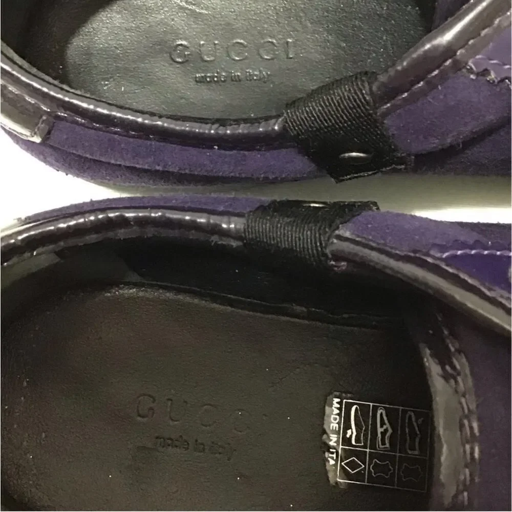 GUCCI Purple Suede Low Top Lace Up Sneakers Size 7 1/2